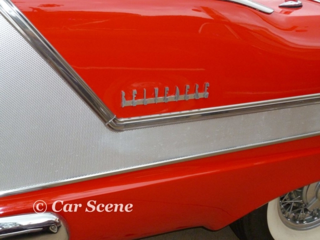 1958 Plymouth Belvedere rear fender name badge