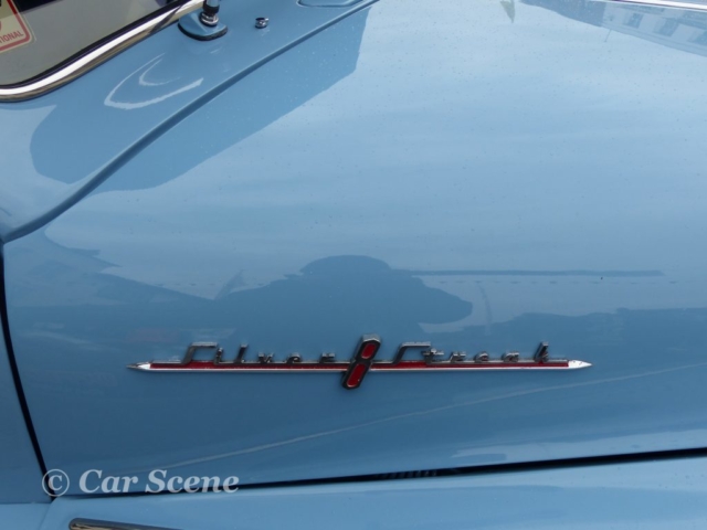 1948 Pontiac rear side hood name badge
