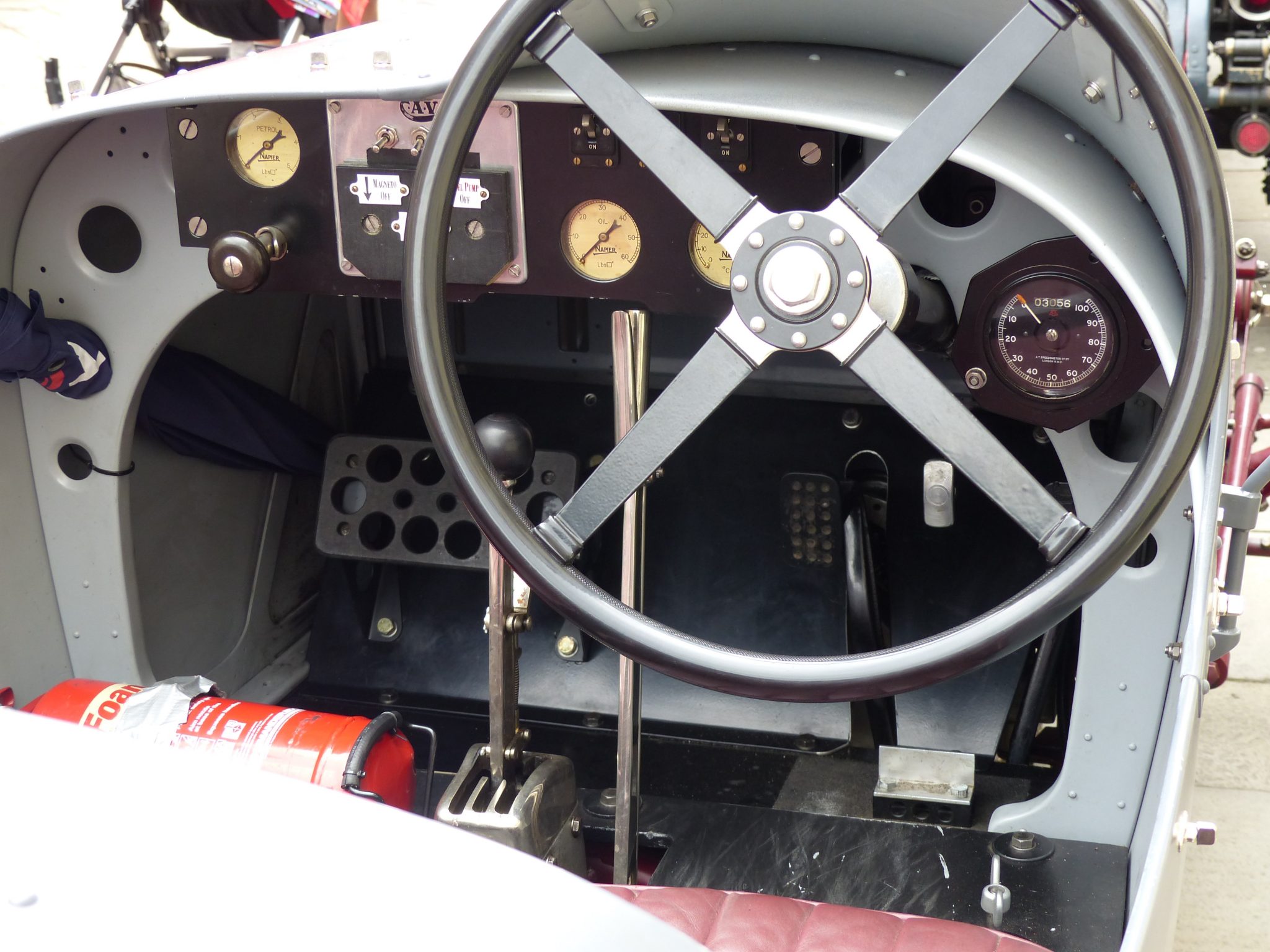 1920s Napier racing car cockpit