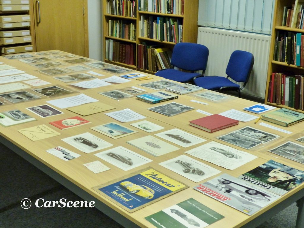 A display of items from the Healey Archive held at the Warwickshire County Record Office