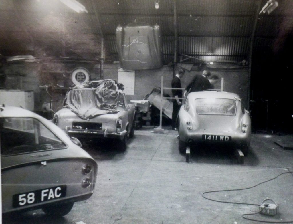 DMHC Cape Works workshop with two famous Sebring Sprites.