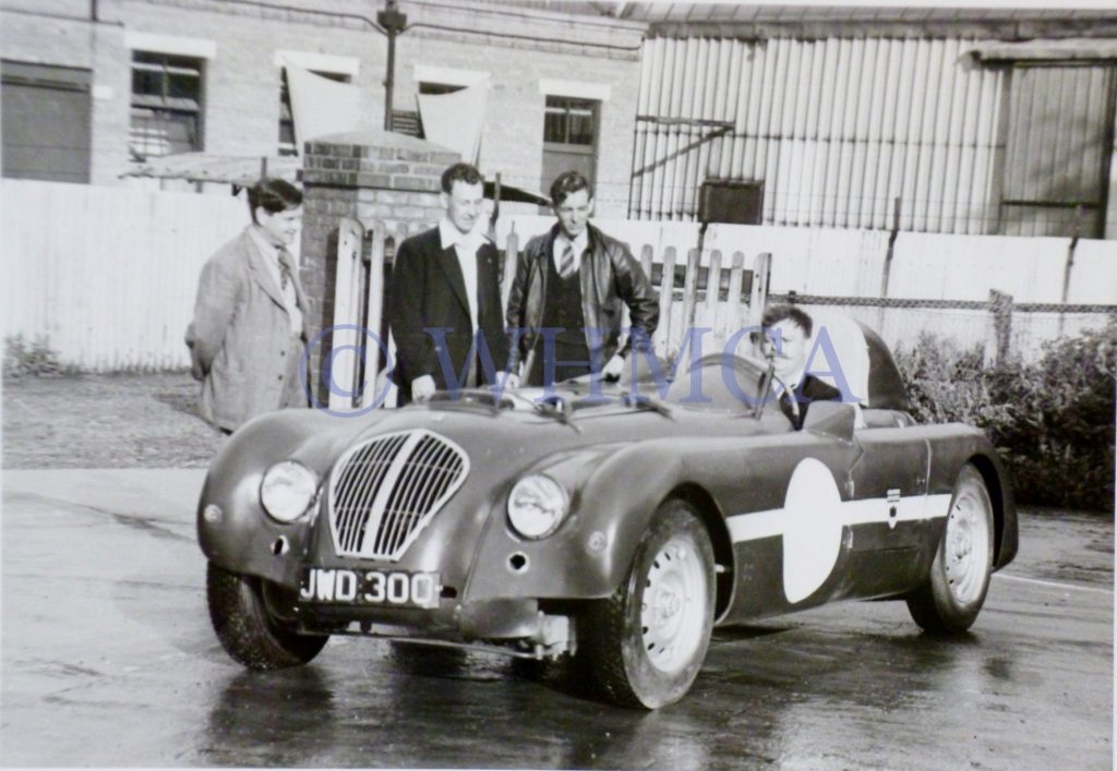 Geoff Healey at the wheel of the Nash Healey X5