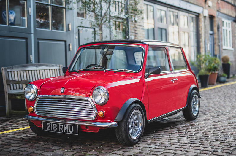 Classic Mini fitted with Swindon Power Train electrification kit