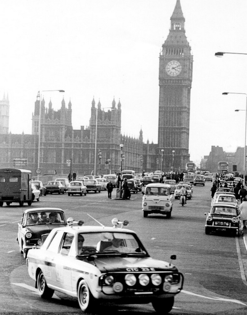 Roger Clark's Lotus Cortina Leaving London 1968