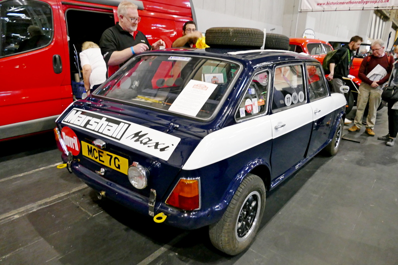 Austin Maxi competed in the 1970 London to Mexico Rally. Rear.