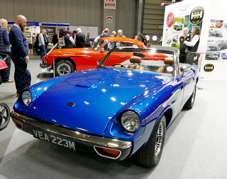 Jensen-Healey on the JOC stand at the Classic Motor Show November 2022