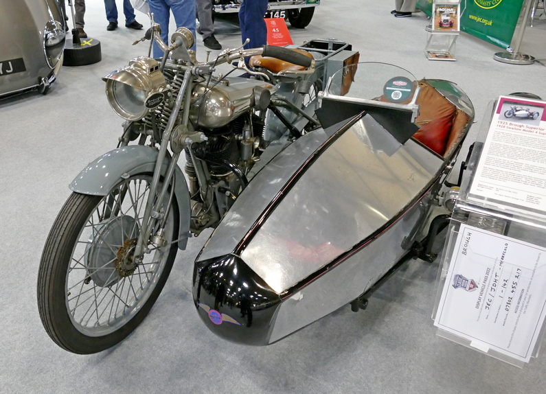 A Brough Superior with Swallow sidecar