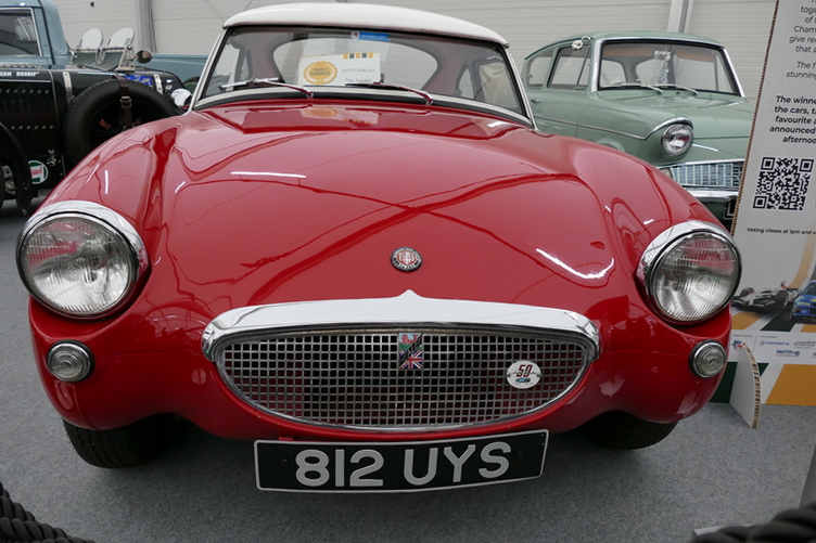 1959 Austin Healey Sebring Sprite with Ashley Hardtop and unique front hinged modified Mk.II bonnet with MkI grille. Front