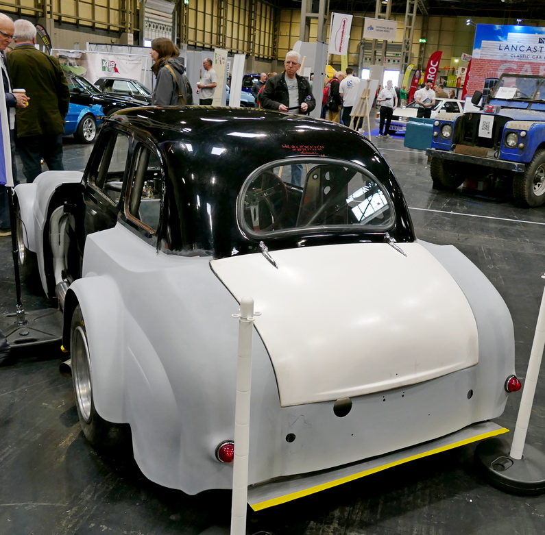 Andrew Willis's Austin A30 customised race car with Rover V8 engine. Rear.