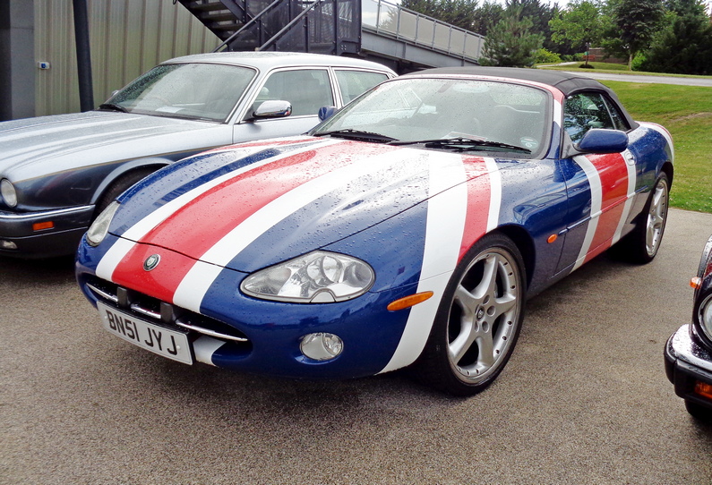 Replica 'Union Flag' XK8 from the film 'Goldmember'.