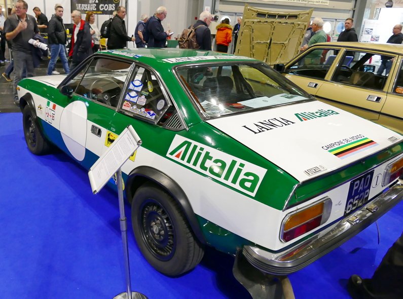 Lancia Beta Coupe replica of the 1975 AlItalia Rally Car. Rear.